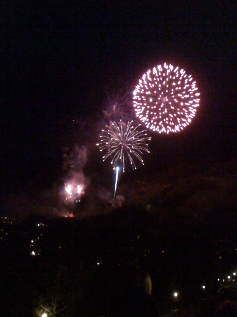 Fireworks over downtown Aspen